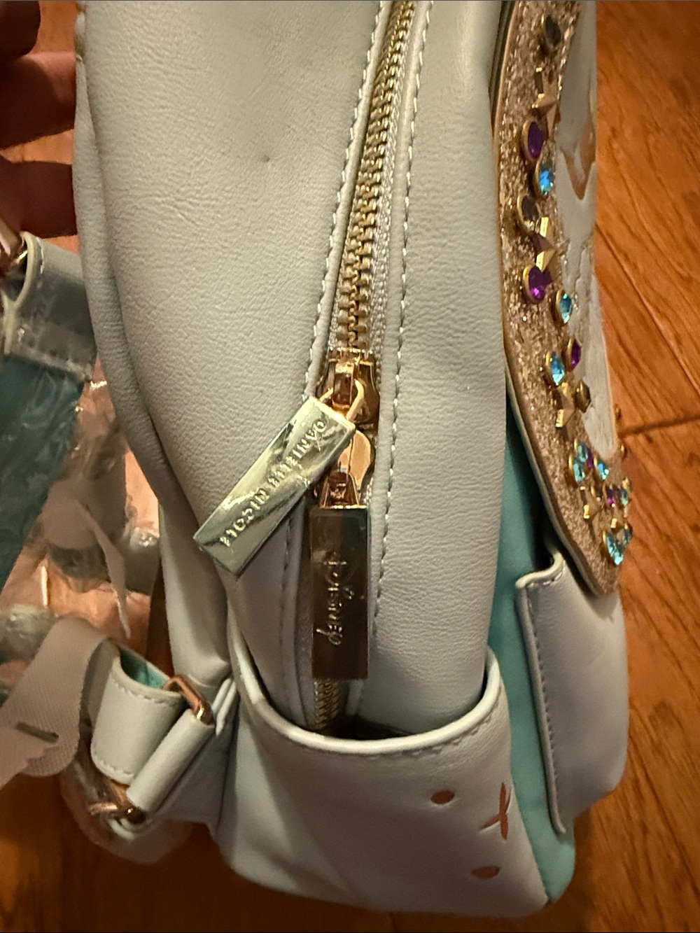 Danielle Nicole Light Blue Moon & Gem Embellished Mini Backpack - Picture 2 of 8